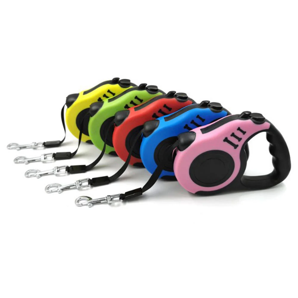 

OEM Heavy Duty 16ft 3M 5M Pet Dog Collar Strong Nylon Dog Leash Rope Anti-Slip Handle Retractable Dog Leash, Red,blue,yellow,green,pink