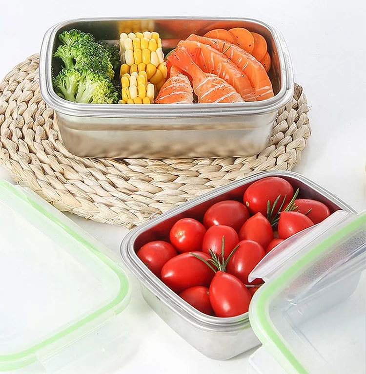 

eco-friendly leak Proof premium take away food packaging stainless steel Lunch Box with Airtight Lid for kids