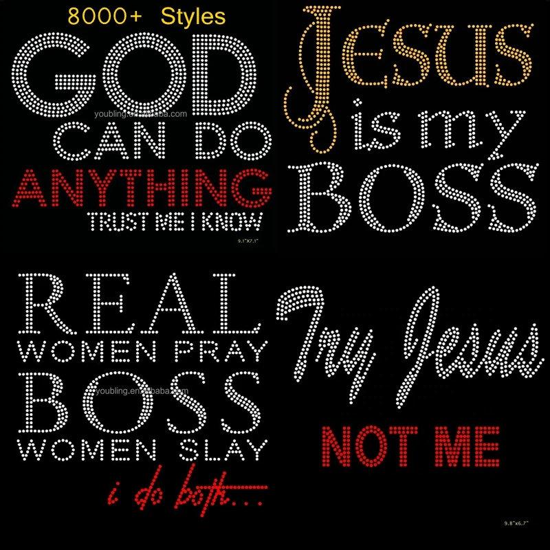 

Best Seller Mixed Styles Jesus God Religious Rhinestones Iron On Transfer Design For Adult's T-shirt and Hoodies, As per customer request