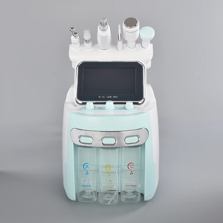 Skin Cleaning Hydro Facial Acne Treatment Machine H2 O2 Small Bubble 6 In 1 Anti Aging Waesen Beauty Device