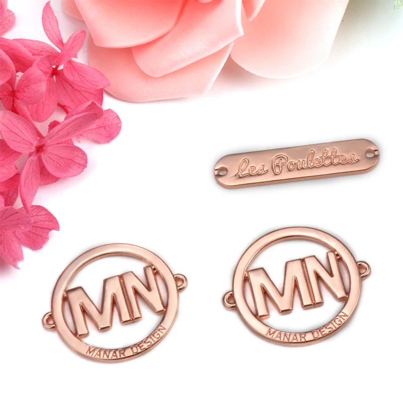 

Custom Bag Labels Metal Zinc Alloy Polishing Engraved Metal Labels Logo For HandBag Tag, Silver,gold,rose gold,black or custom