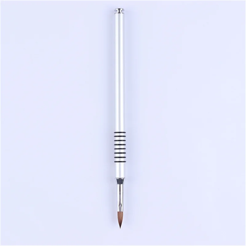 

Yaeshii fashion customized logo nail brushes kolinsky acrylic silver handle liner nail brush drawing