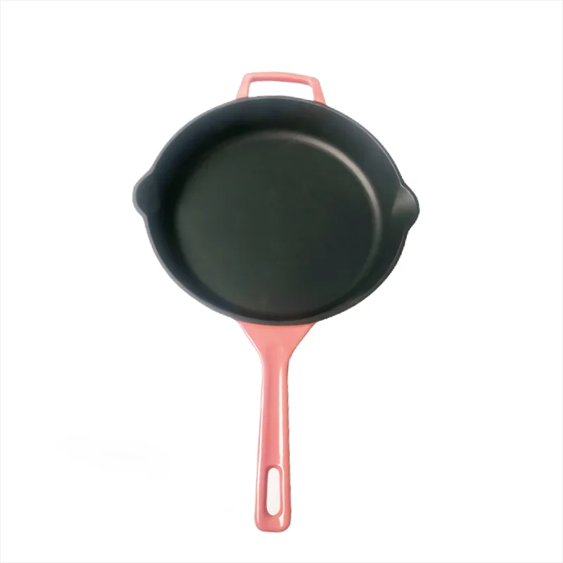 

Pink Color 10" Inch Egg Frying Pan Non Stick Pans Fry Cookware Cast Iron Bread Pan