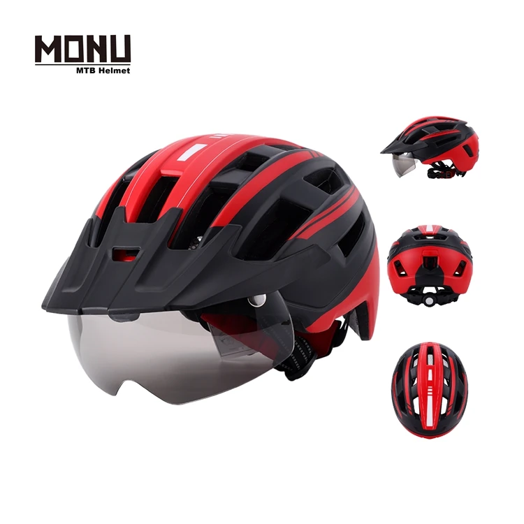 

Factory Mountain Bike Helmet Protective MTB Adults Riding Bike Helmets with Lens Visor for Men Women, 10 colors, custom