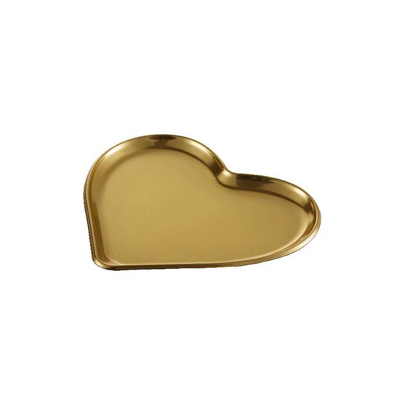 

Tableware Set Wholesale  Logo 7 Inch/9 Inch/10 Inch Heart-Shaped Round Hotel Tray Plate Disposable Plastic Gold Dish