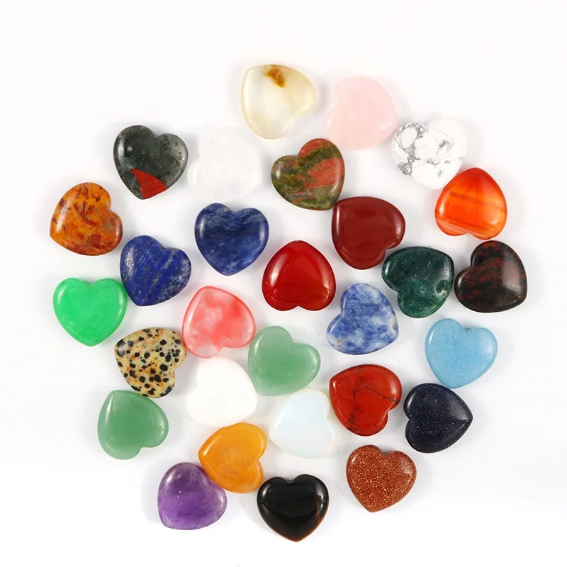 

Charms Small Natural Crystals Healing Stones Wholesale Bulk Crystals Heart Gemstone For Jewelry Making