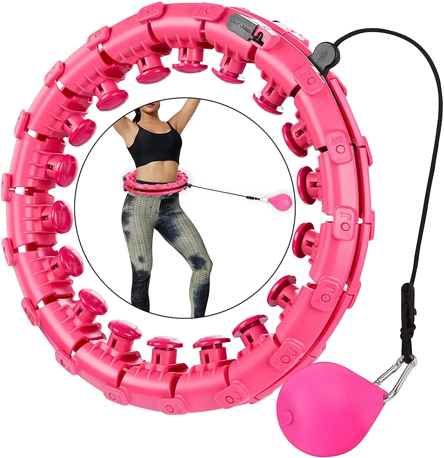 

Adjustable Fitness Weight Smart Hula Ring Hoops for Adults, Pink/purple/blue