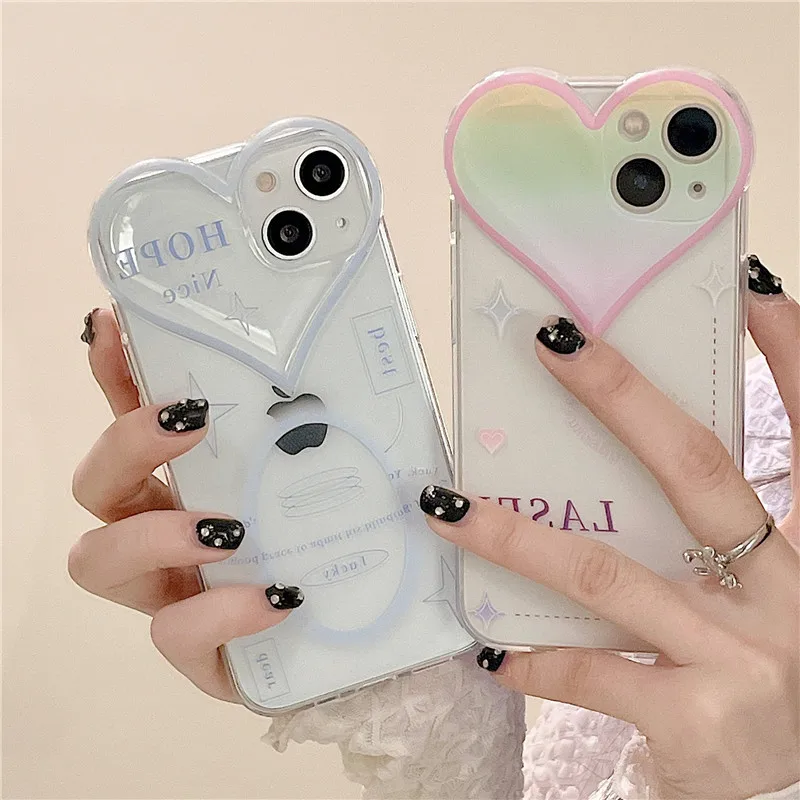 

Fashion simple three-dimensional love mobile phone case cover for iPhone13Promax anti-fall shockproof bag xsmax7plus 11 12pro