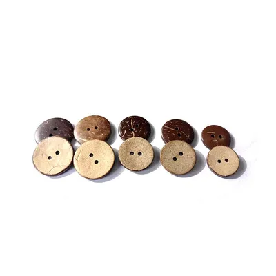 

Natural Style Round Garment Decoration 2/4-holes Brown Coconut Button, Natural color