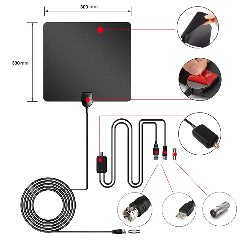 

High Gain Clear Uhf Best Wireless Caravan Car Satellite Amplifier Signal Booster 4k Hd Dvb T2 Indoor Digital Tv Antenna