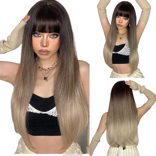 

BVR Wig Wholesaler 30Inches Soft Fiber High Quality Machine Made Synthetic Wigs Heat Resistant