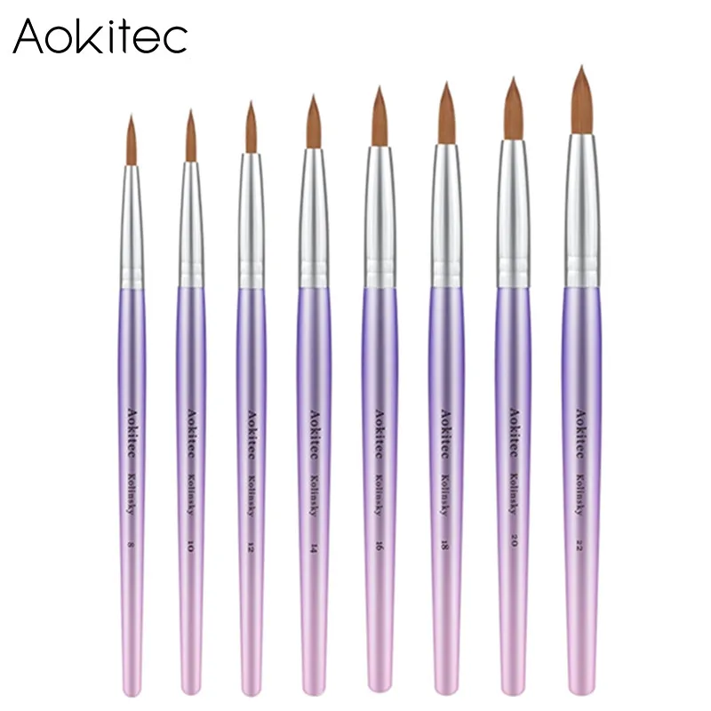 

Aokitec Oem Real Kolinslky Purple Deep French Nails Glue Polish Brush Applicator Low Moq