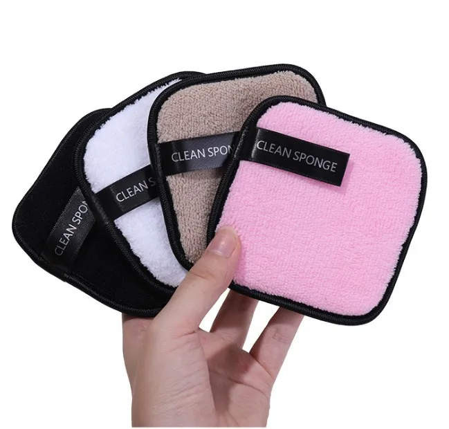 

Square microfiber deep cleaning facial pad make up reusable remover puff pad