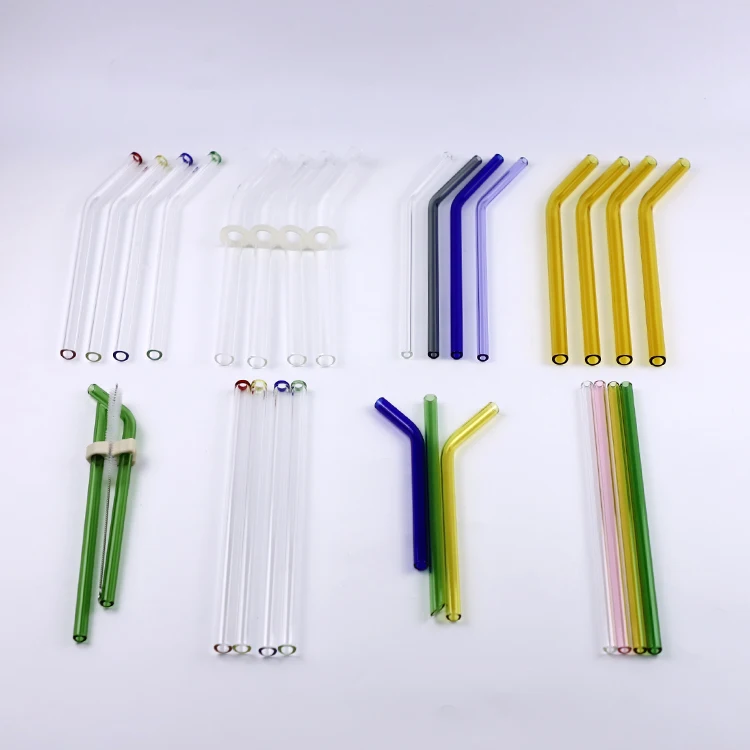 

Reusable Colorful Transparent Straw Straight Borosilicate Glass Straw, Blue,green,pink,clear