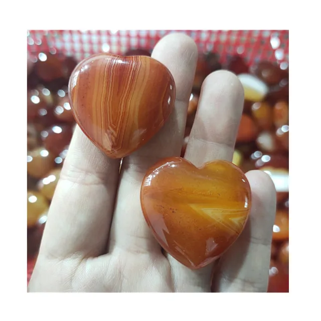 

Wholesale natural quartz red agate crystals crafts healing stones carnelian heart for Home Decoration