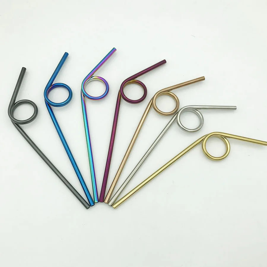 

Customized Round Circle Color Stainless Steel 304 Creative Stainless Steel Straw, Sliver ,gold ,rose gold ,colorful color ,purple ,blue ,black