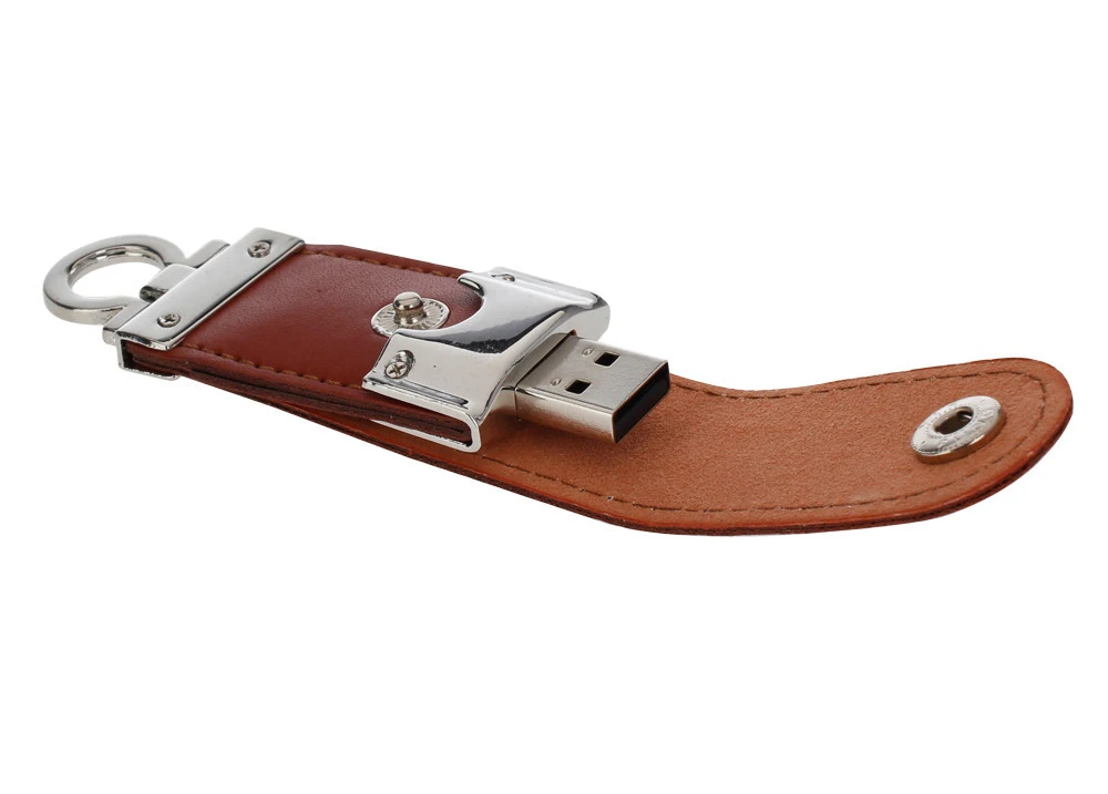 Promotional Gift Leather USB Flash Drive 3.0 8GB 16GB 32GB 64GB Pendrive Keychain USB Memory Stick with Custom Logo - ANKUX.COM