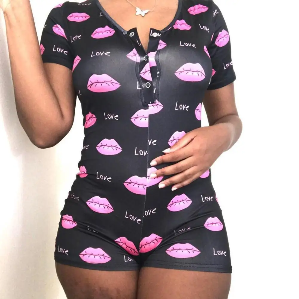 

9S4U 2020 Short Sleeve Onesie Sexy Adult Onesie Pajama women summer short plus size fat pants rompers, Customized color