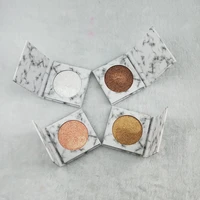 

New wholesale single 6colors marble design packaging face makeup custom private label pressed shimmer highlighter
