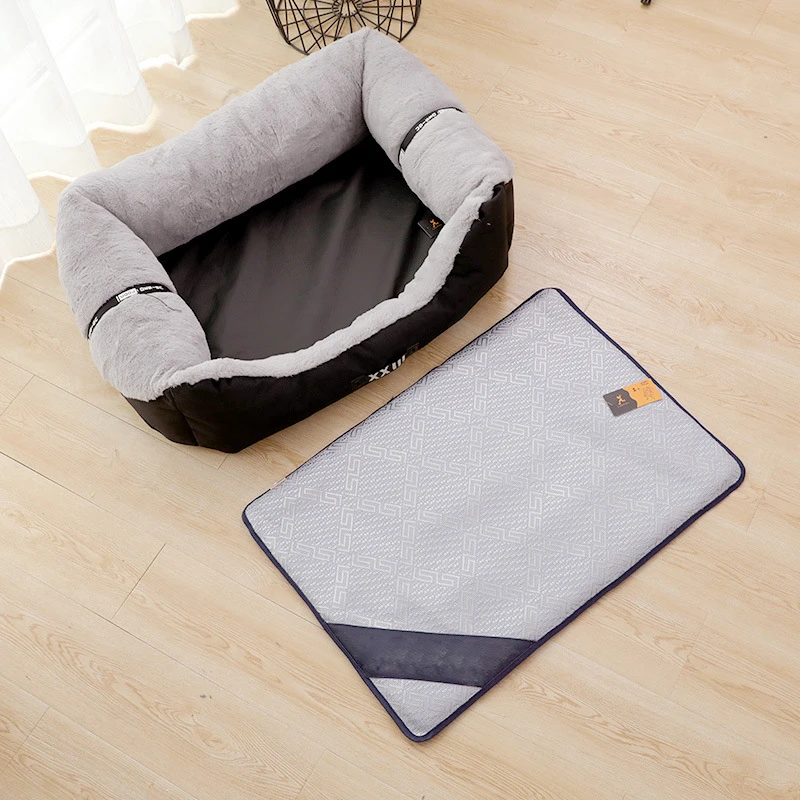 

Square Warming Plush Design Anxiety Eco Friendly Large Soft Warm Pet Sleeping Dog Mat Bed Sofa, As picture