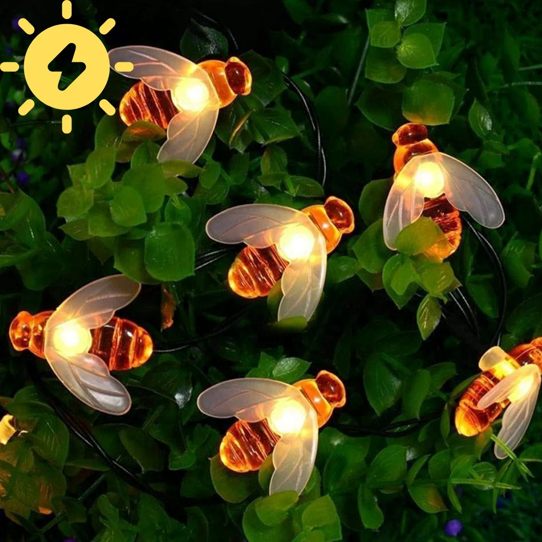 

Waterproof Solar String LED Light Garden Outdoor Bee Light With Solar Panel for 0 Cost With 3 Modes 3,5m to 103m Length