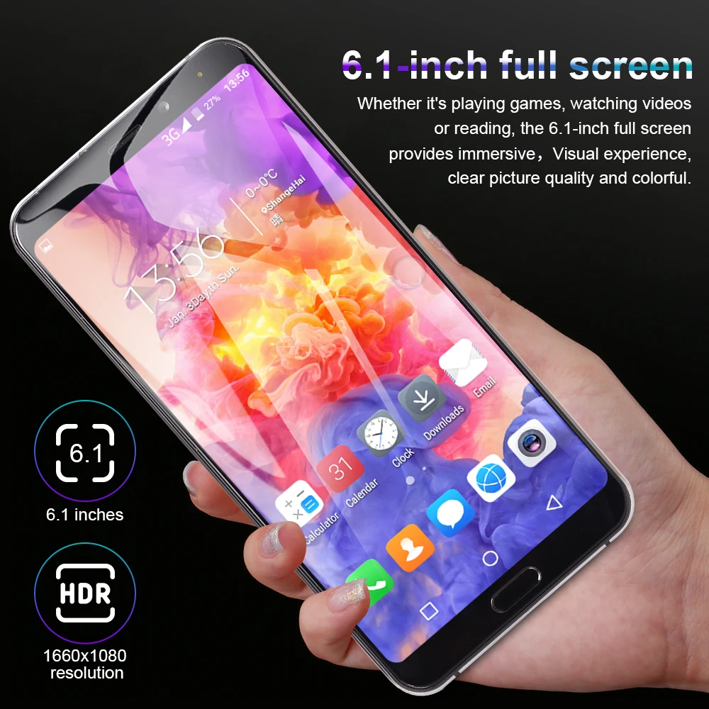 

New China High Quality Custom Logo Full Screen wireless global version 6.1 Inch 4G+64G Android Smart Mobile Phone unlock india