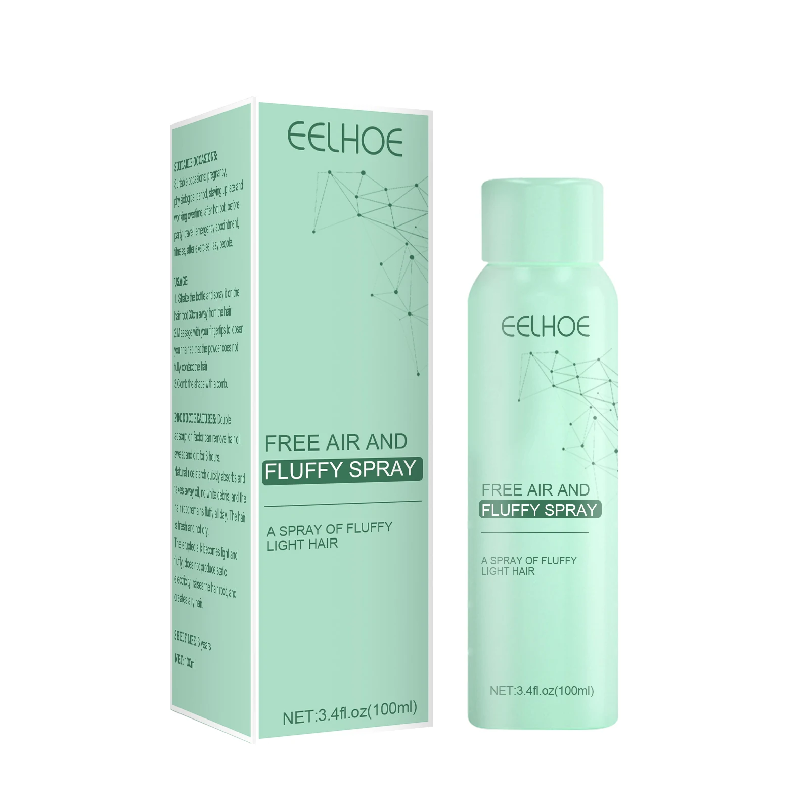 

New hot selling oily hair disposable oil control fluffy spray Hair dry quickly thickening volumizing spray, As picture show