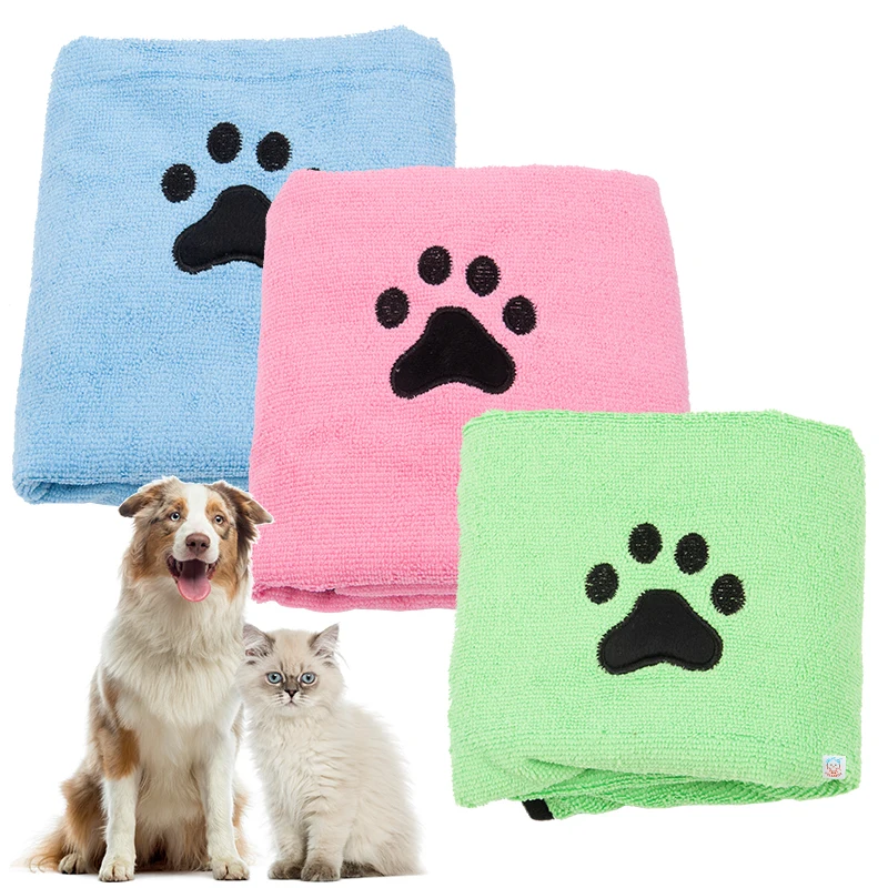 

COLLABOR Bichon Frise Custom Microfibre Pet Supplies Quick Drying Super Absorbent Pet Cats Dog Bathrobe Cleaning Bath Towel, 8 pcs different color or customized