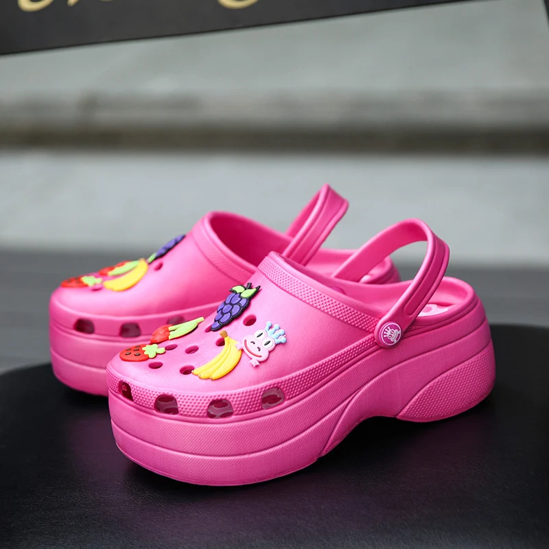 

Wholesale Summer High Heel Wear-Resisting Women Croc Clog Beach Sandals