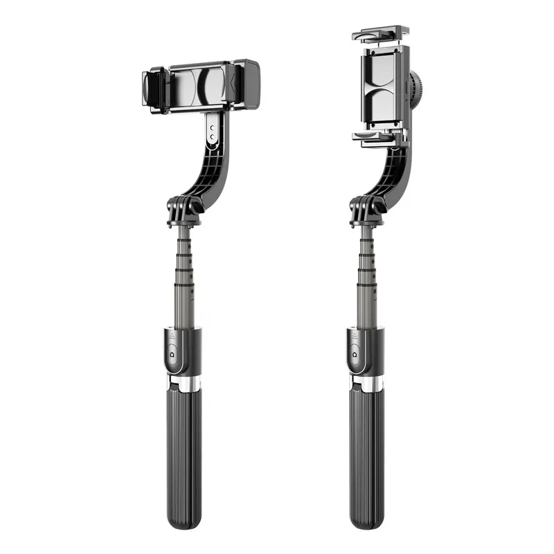 

L08 Tripod Remote 4 in 1 360 Rotation Anti Shake Handheld Selfie Stick 1 Axis Gimbal Stabilizer, Black white