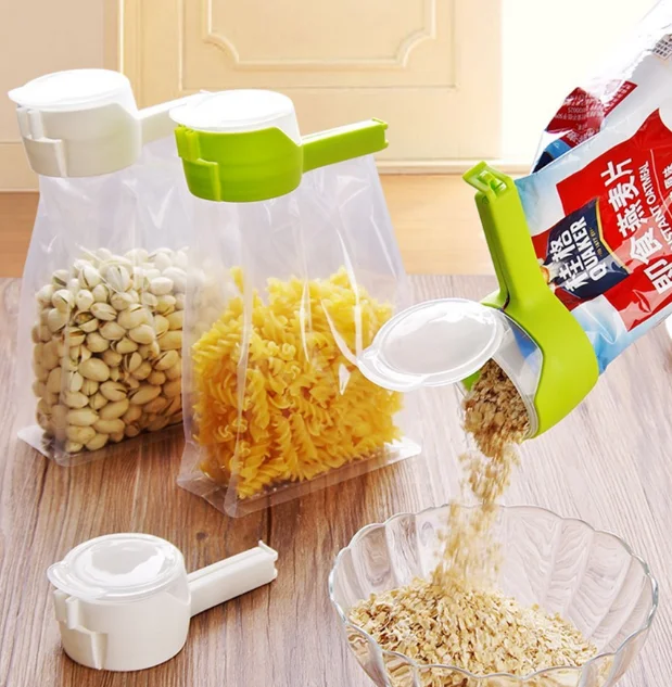 

Food Sealing Clip with Discharge Nozzle Plastic Bag Moisture Sealing Clamp Food Saver Kitchen Snack Tool