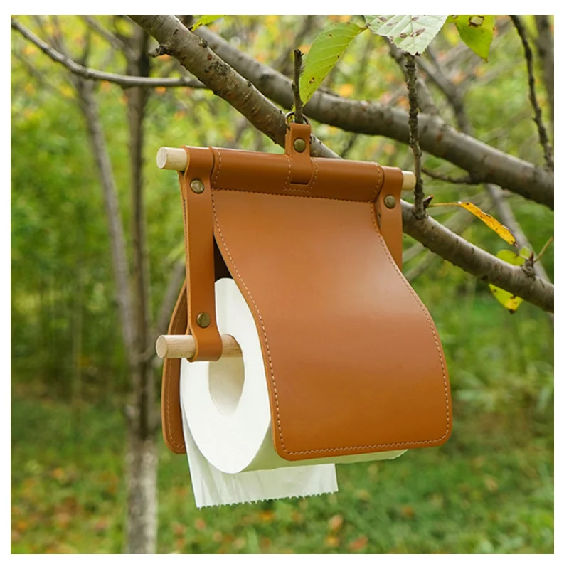 

2021 yy Tissue Hanging Holder PU Waterproof Material Round Toilet Paper Hook Holder Case For Camping Home Bathroom Kitchen, Multi-cplor /personalized color