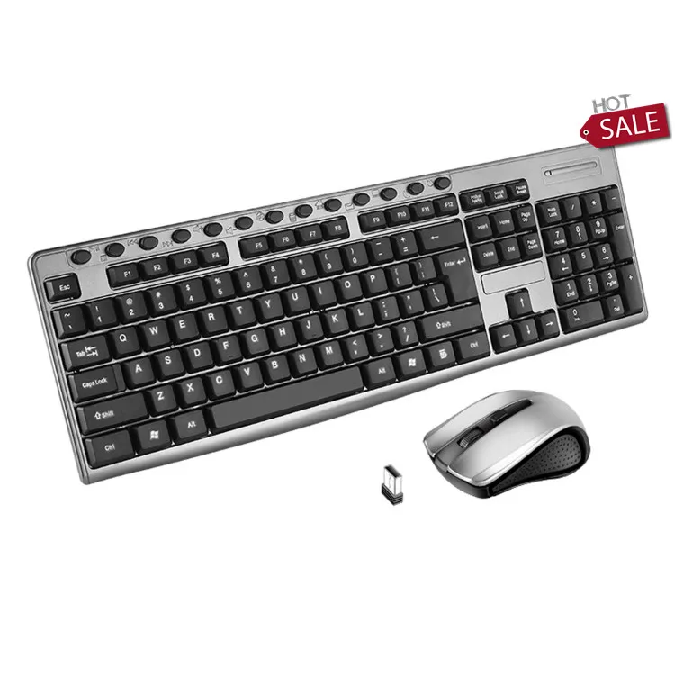

Factory Hot Selling 104 Keys 2.4G Hp 1 Pice Or Gift Best Long battery life Keyboards Wireless Keyboard And Mouse Set