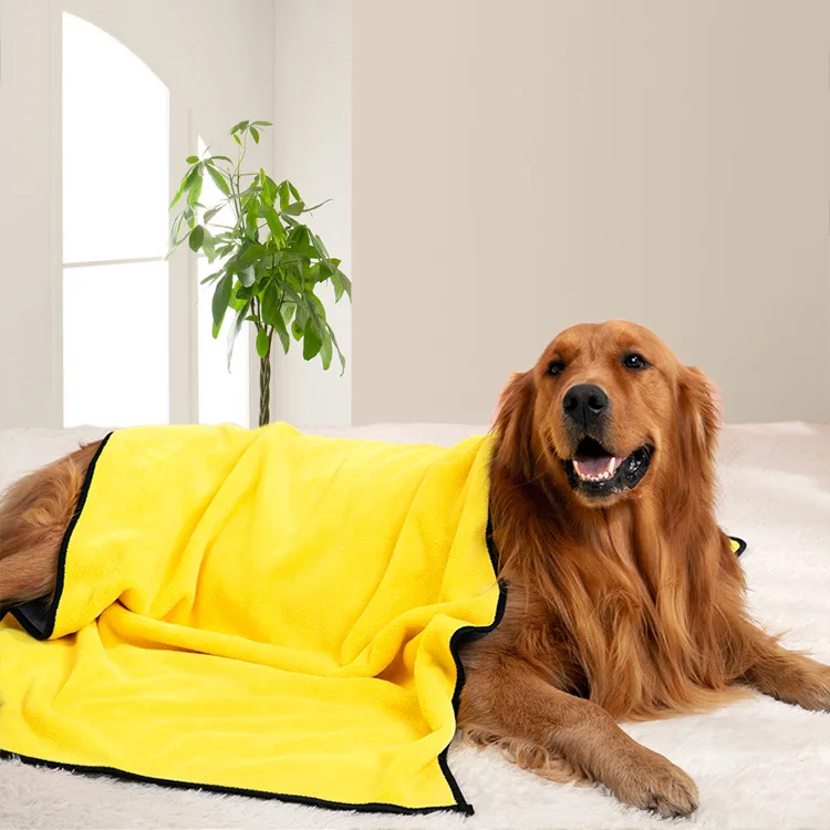 

Wholesale Super Absorbent Microfiber Dog Bath Towels for Small Medium Large Dogs and Cats, Grayyellow