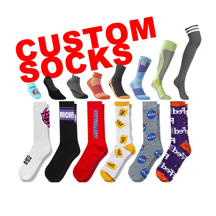 

(FY) Design your own crew custom cotton print embroidered OEM Socks embroidery logo customize custom made logo sports men socks