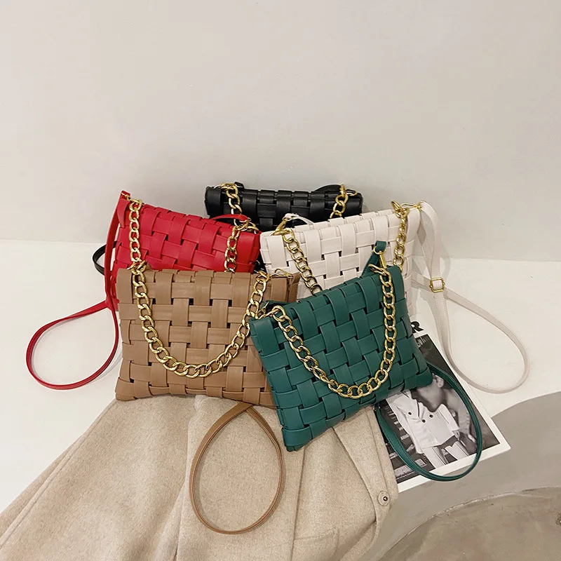 

FANLOSN Trending 2021 Small Weave Flap Bags Bags Women Handbags Ladies Purses Handbags, As the picture shown or you could customize the color you want