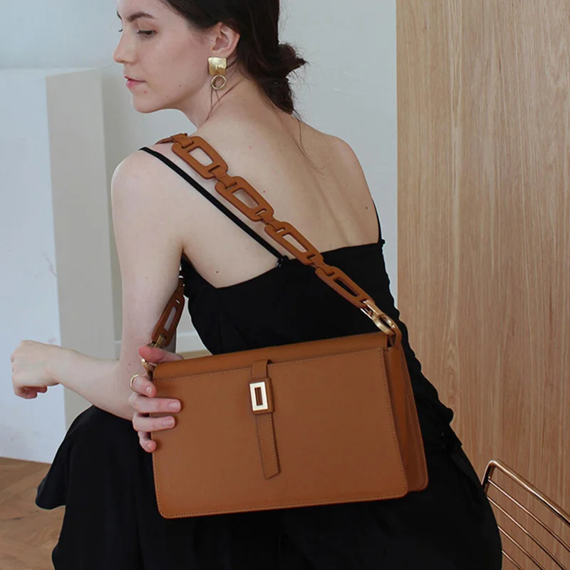 

Simple vintage new design fashion shoulder purse acrylic chain bags women handbags ladies 2021, 3colors