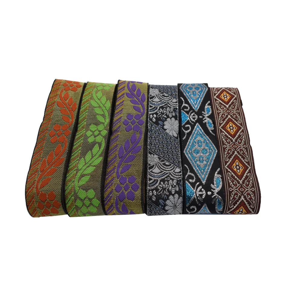 

Wholesale Colorful Webbing Lace Trim Ethnic Embroidery Ribbon