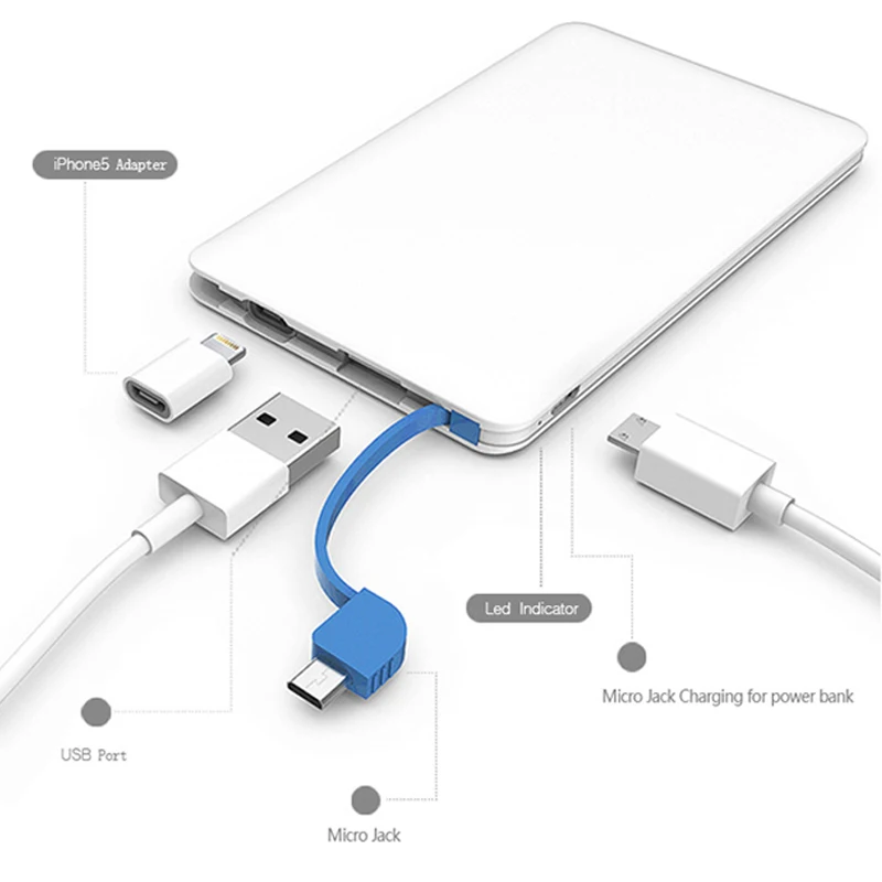 

2500mah Portable mini Battery Charger for iPhone 12 pro Max External Battery card power bank 4000mah for xiaomi, Oem