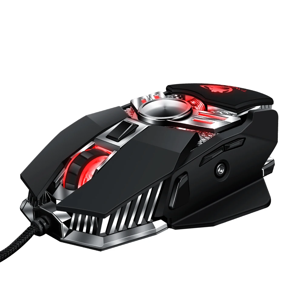 

Amazon hot sale pc progarmable LED breathing light wired 6D optical gaming mouse, Black, gray