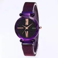 

Starry Sky Women Watches Suction Magnet Mesh Student Fashion & Casual Elegant Quartz Ladies Wristwatch