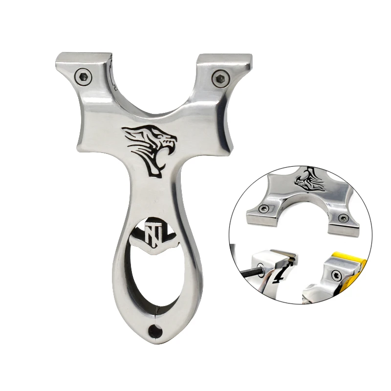 

Outdoor stainless steel catapult slingshot shooting sports replaceable screw catapult slingshot with rubber band