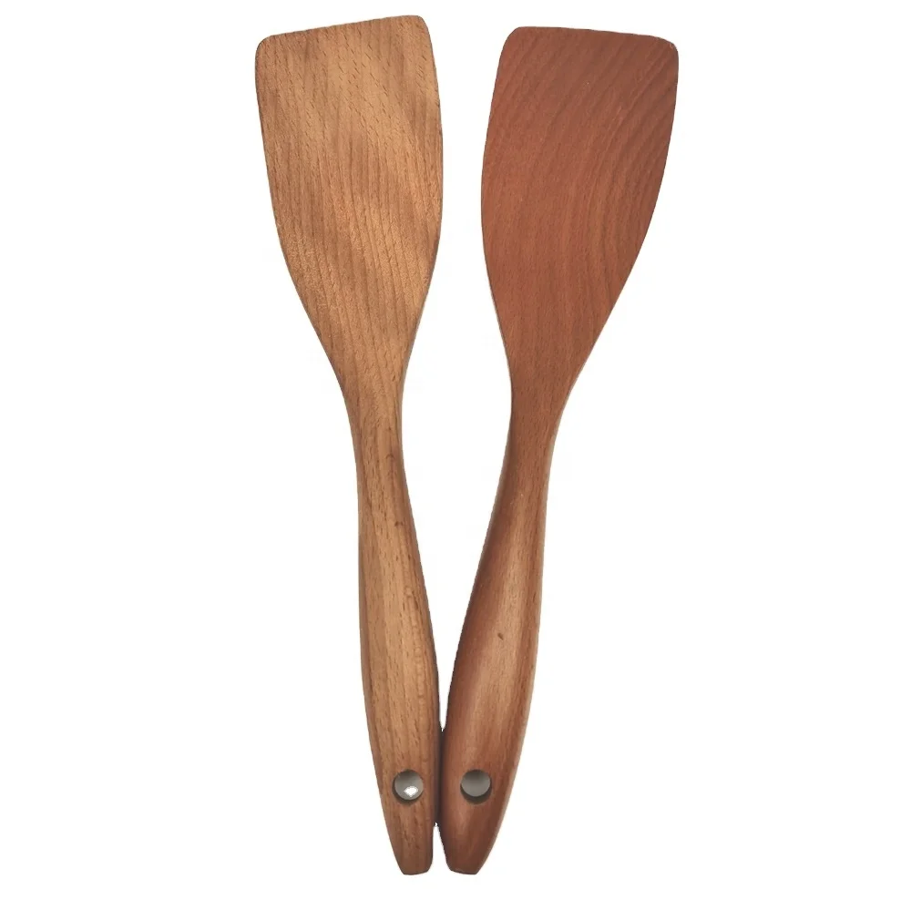 

wholesale Customized Nonstick carbonize beech Wooden Spatula Utensil for Kitchen Cooking Tools, Natural