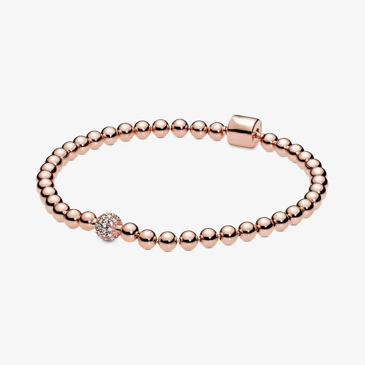 

Beautiful woman jewelry sterling silver exquisite beaded bracelets, Silver color