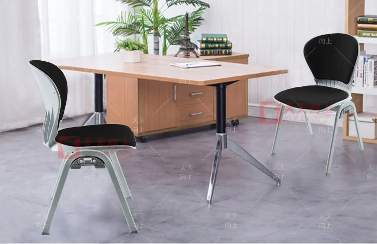 Office Seat Cushion Nesting Chair Lecture Hall Furniture Sturdy Plastic Chair with Fabric Padded Conference Chair
