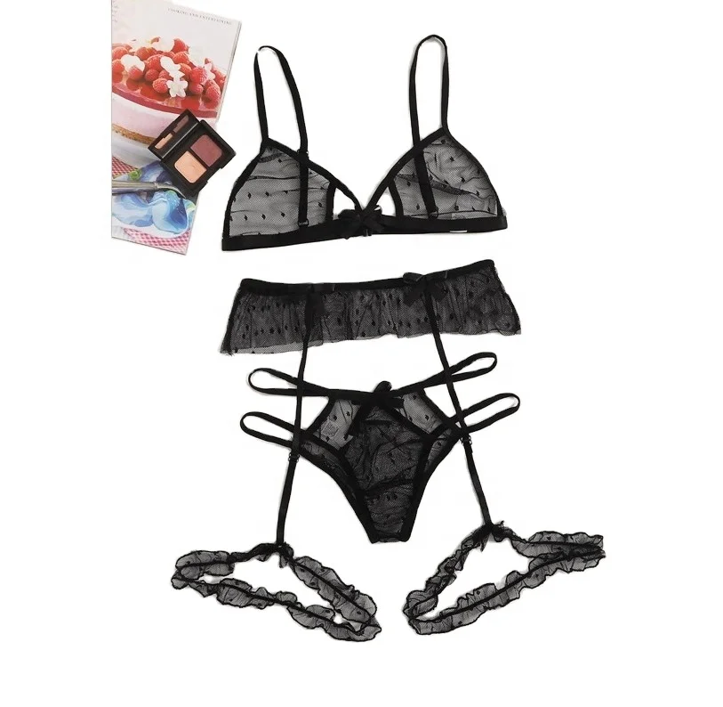 

Sfy1210 Best Sale Custom Mature Sexy Lingerie Transparent Three Pieces Girls Lace Sexy Bodysuit With Leg Loop