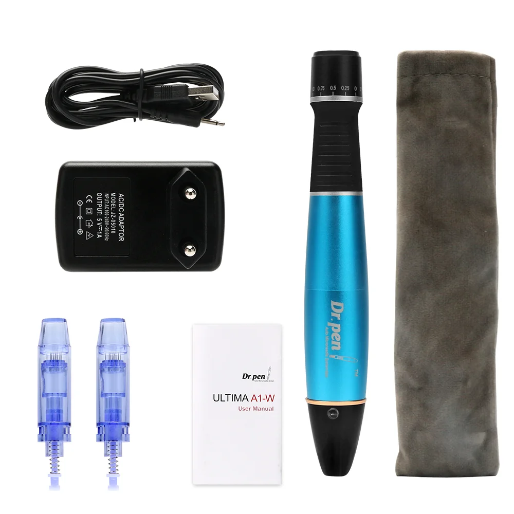 

Home Use Rechargeable Wrinkle Removeral Derma Pen, Silver, blue