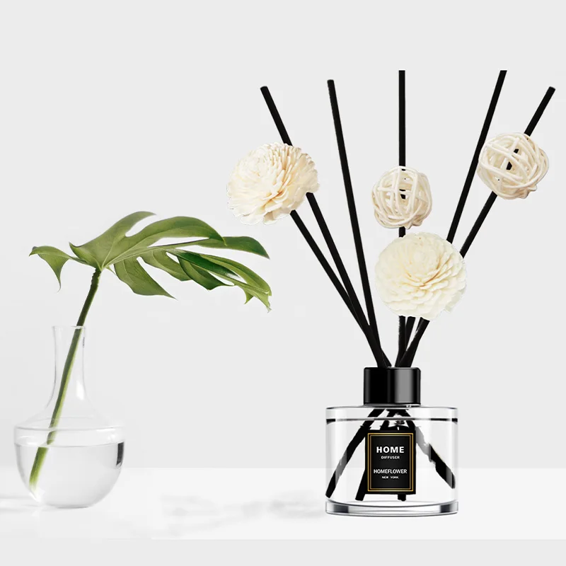 

120ml Reed diffuser and home scents essential oil Set No fire hotel dried flower fragrance Aromatherapy reed diffuser bottle