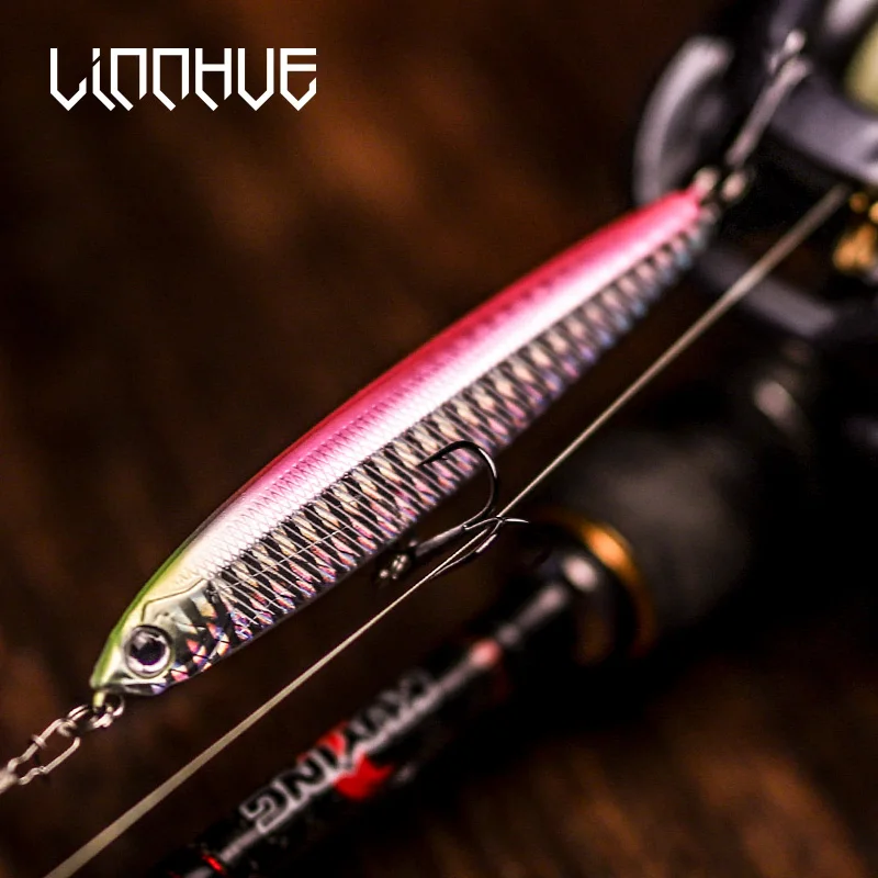 

LINNHUE Pencil Minnow 10g 14g 18g 24g Sinking Pencil Fishing Lure Wobblers Hard Bait Artificial Accessories jigging Fishing Lure, Pink/red/black/silver
