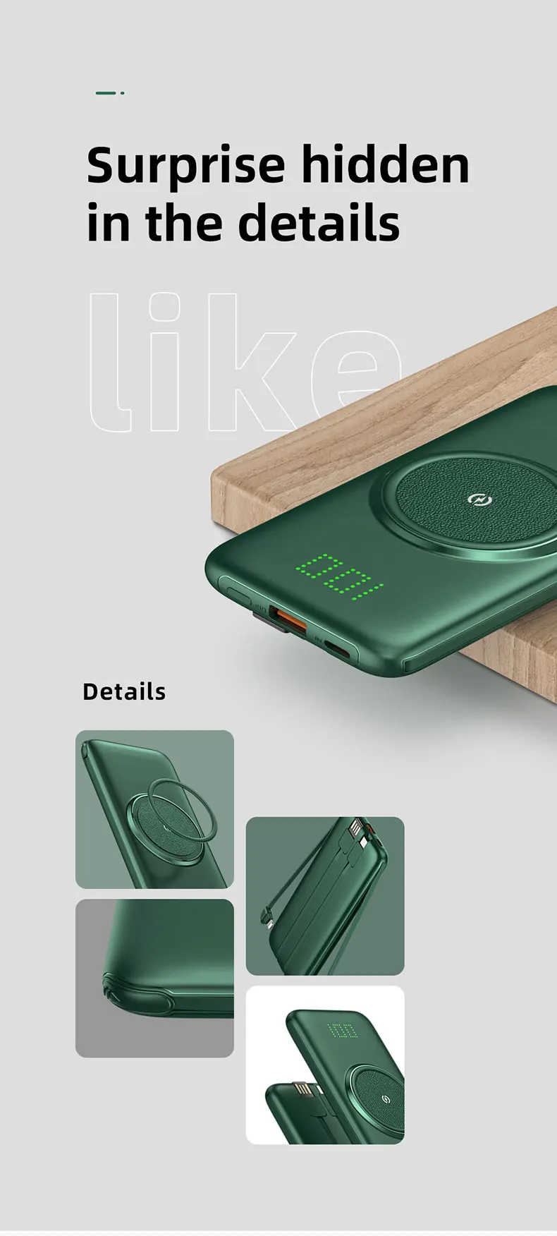 TIMESSamazon best sellers 20000mAh 10000mAh 7 in 1Power Bank 15W Portable wireless Charger with multi port High Speed Charging - ANKUX.COM